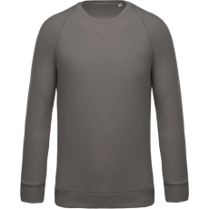 KARIBAN Férfi organikus környakas raglános pulóver, Kariban KA480, Storm Grey-S