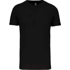 KARIBAN Férfi organikus rövid ujjú póló, Kariban KA3025IC, Black-M