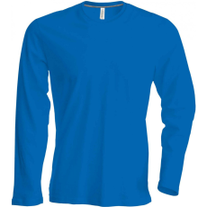 KARIBAN Férfi póló Kariban KA359 Hosszú Ujjú Környakú póló -4XL, Light Royal Blue