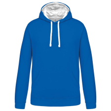 KARIBAN Férfi pulóver kontrasztos bélésű kapucnival, Kariban KA446, Light Royal Blue/White-3XL férfi pulóver, kardigán