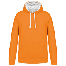 KARIBAN Férfi pulóver kontrasztos bélésű kapucnival, Kariban KA446, Orange/White-4XL férfi pulóver, kardigán