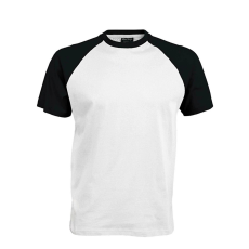 KARIBAN Férfi raglán ujjú kétszínű baseball póló, Kariban KA330, White/Black-L