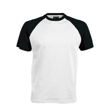 KARIBAN Férfi raglán ujjú kétszínű baseball póló, Kariban KA330, White/Black-XL férfi póló