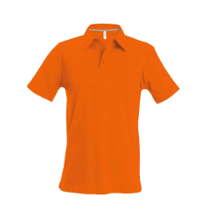 KARIBAN férfi rövid ujjú galléros piké póló KA241, Orange-2XL