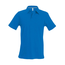 KARIBAN Férfi rövid ujjú galléros piké póló, Kariban KA241, Light Royal Blue-L férfi póló