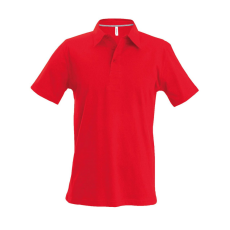 KARIBAN Férfi rövid ujjú galléros piké póló, Kariban KA241, Red-XL