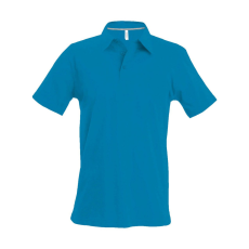 KARIBAN Férfi rövid ujjú galléros piké póló, Kariban KA241, Tropical Blue-XL