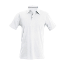 KARIBAN Férfi rövid ujjú galléros piké póló, Kariban KA241, White-L férfi póló