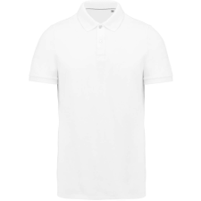 KARIBAN Férfi rövid ujjú galléros piké póló, SUPIMA pamutból, Kariban KA2000, White-XL férfi póló