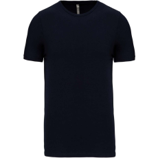 KARIBAN férfi rövid ujjú környakas sztreccs póló KA3012, Navy-XL