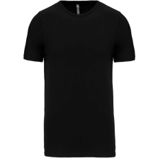 KARIBAN Férfi rövid ujjú környakas sztreccs póló, Kariban KA3012, Black-XL