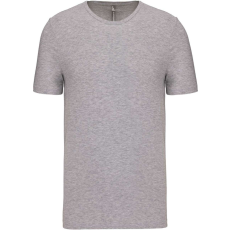 KARIBAN Férfi rövid ujjú környakas sztreccs póló, Kariban KA3012, Light Grey Heather-XL