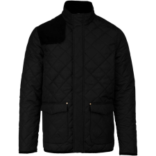 KARIBAN férfi steppelt kabát KA6126, Black/Black-L férfi kabát, dzseki