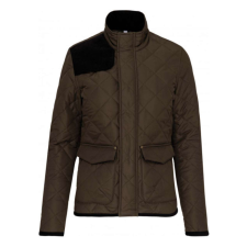KARIBAN Férfi steppelt kabát, Kariban KA6126, Mossy Green/Black-M férfi kabát, dzseki