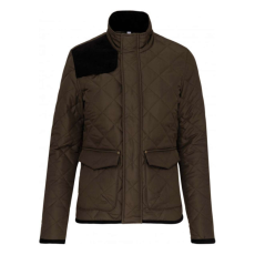 KARIBAN Férfi steppelt kabát, Kariban KA6126, Mossy Green/Black-XL
