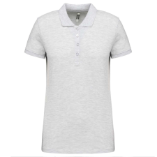KARIBAN galléros Női piké póló, rövid ujjú KA255, Ash Heather-S női póló
