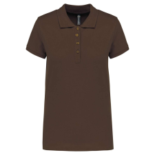 KARIBAN galléros Női piké póló, rövid ujjú KA255, Chocolate-XS női póló