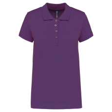 KARIBAN galléros Női piké póló, rövid ujjú KA255, Purple-L