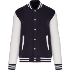 KARIBAN Gyermek patentos dzseki csíkos szélekkel, Kariban KA498, Navy/White-10/12