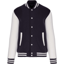 KARIBAN Gyermek patentos dzseki csíkos szélekkel, Kariban KA498, Navy/White-12/14 gyerek pulóver, kardigán