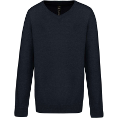 KARIBAN Gyermek V-nyakú pulóver, Kariban KA9109, Navy-8/10