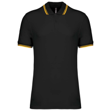 KARIBAN KA272 MEN&- 039;S 2 STRIPED SHORT SLEEVED POLOSHIRT L