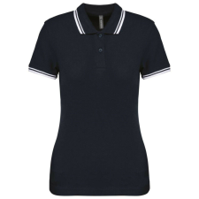 KARIBAN KA273 LADIE&- 039;S 2 STRIPED SHORT SLEEVED POLOSHIRT L női póló
