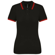 KARIBAN KA273 LADIE&- 039;S 2 STRIPED SHORT SLEEVED POLOSHIRT L női póló