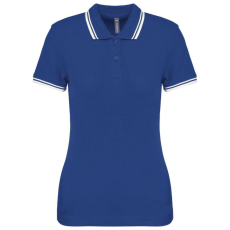 KARIBAN KA273 LADIE&- 039;S 2 STRIPED SHORT SLEEVED POLOSHIRT M