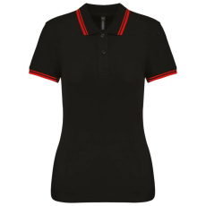 KARIBAN KA273 LADIE&- 039;S 2 STRIPED SHORT SLEEVED POLOSHIRT XL