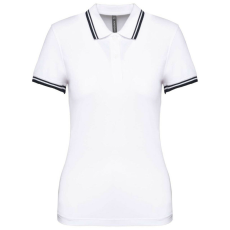 KARIBAN KA273 LADIE&- 039;S 2 STRIPED SHORT SLEEVED POLOSHIRT XL
