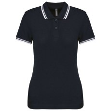 KARIBAN KA273 LADIE&- 039;S 2 STRIPED SHORT SLEEVED POLOSHIRT XS