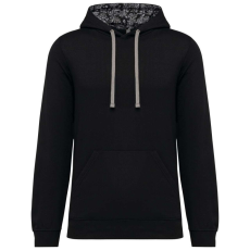 KARIBAN KA4013 UNISEX CONTRAST PATTERNED HOODED SWEATSHIRT XL