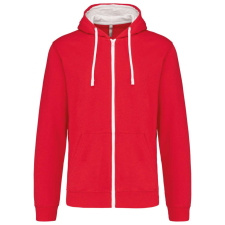 KARIBAN KA466 MEN&#039;S CONTRAST HOODED FULL ZIP SWEATSHIRT 2XL munkaruha