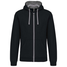 KARIBAN KA466 MEN'S CONTRAST HOODED FULL ZIP SWEATSHIRT S munkaruha