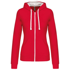 KARIBAN KA467 LADIES’ CONTRAST HOODED FULL ZIP SWEATSHIRT M munkaruha