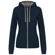 KARIBAN KA467 LADIES’ CONTRAST HOODED FULL ZIP SWEATSHIRT XS