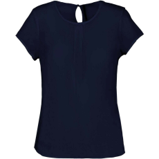 KARIBAN KA5002 LADIES&- 039; SHORT-SLEEVED CREPE BLOUSE 44