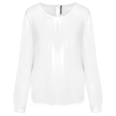 KARIBAN KA5003 LADIES&- 039; LONG-SLEEVED CREPE BLOUSE 40