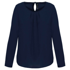 KARIBAN KA5003 LADIES&- 039; LONG-SLEEVED CREPE BLOUSE 40