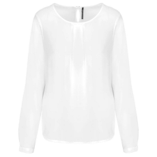 KARIBAN KA5003 LADIES&- 039; LONG-SLEEVED CREPE BLOUSE 42