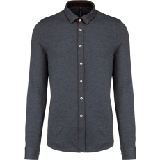 KARIBAN KA507 LONG-SLEEVED JACQUARD KNIT SHIRT M
