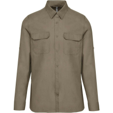 KARIBAN KA590 MEN&- 039;S LONG-SLEEVED SAFARI SHIRT 2XL