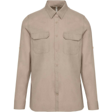 KARIBAN KA590 MEN&- 039;S LONG-SLEEVED SAFARI SHIRT 4XL