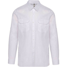 KARIBAN KA590 MEN&- 039;S LONG-SLEEVED SAFARI SHIRT L