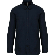 KARIBAN KA590 MEN&- 039;S LONG-SLEEVED SAFARI SHIRT S