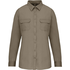 KARIBAN KA591 LADIES&- 039; LONG-SLEEVED SAFARI SHIRT 2XL