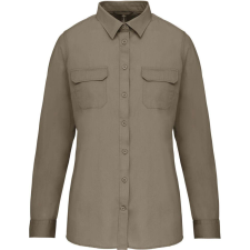 KARIBAN KA591 LADIES&- 039; LONG-SLEEVED SAFARI SHIRT L blúz
