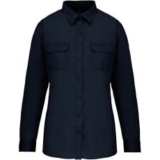 KARIBAN KA591 LADIES&- 039; LONG-SLEEVED SAFARI SHIRT S