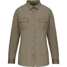 KARIBAN KA591 LADIES&- 039; LONG-SLEEVED SAFARI SHIRT XL
